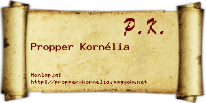 Propper Kornélia névjegykártya